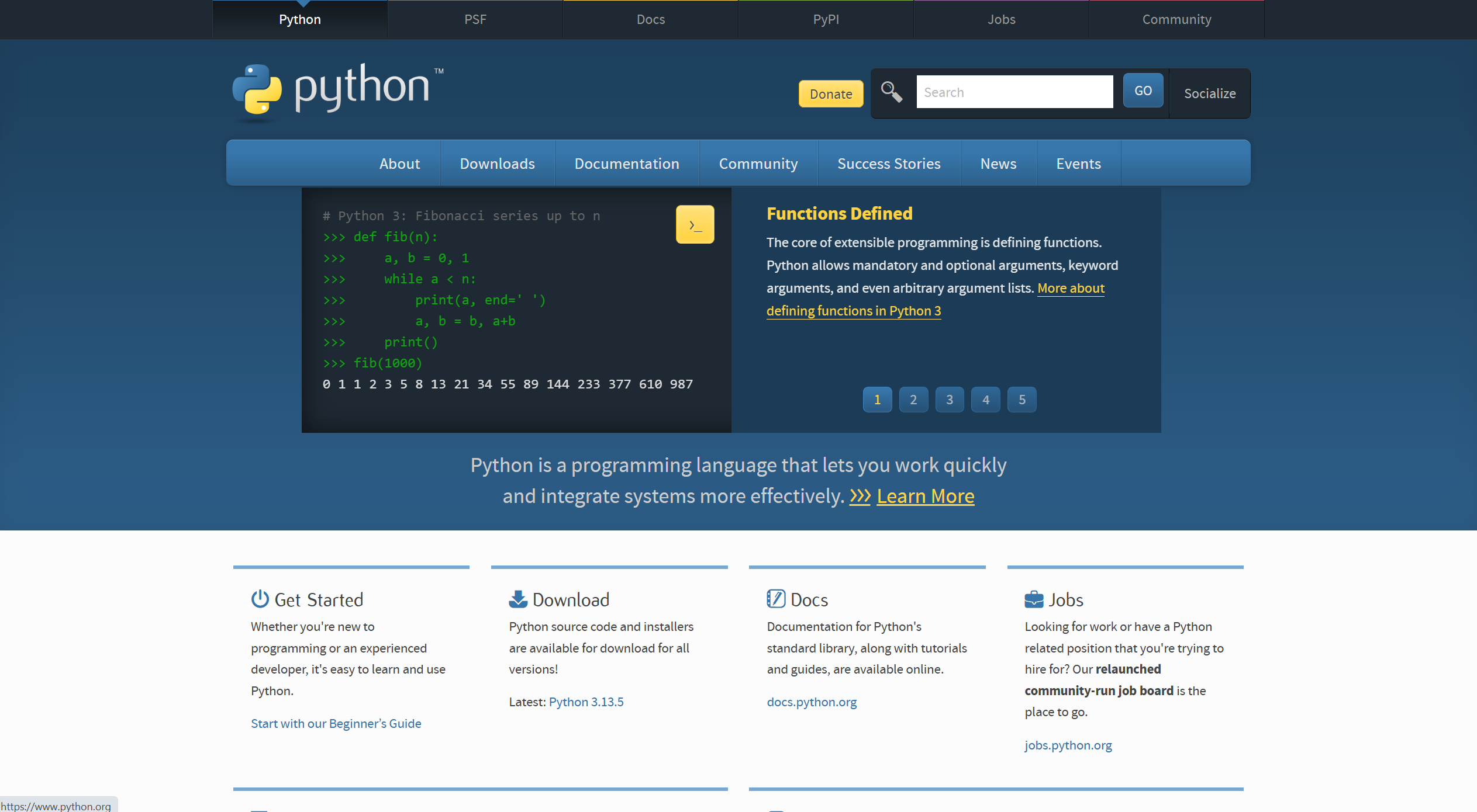 website python